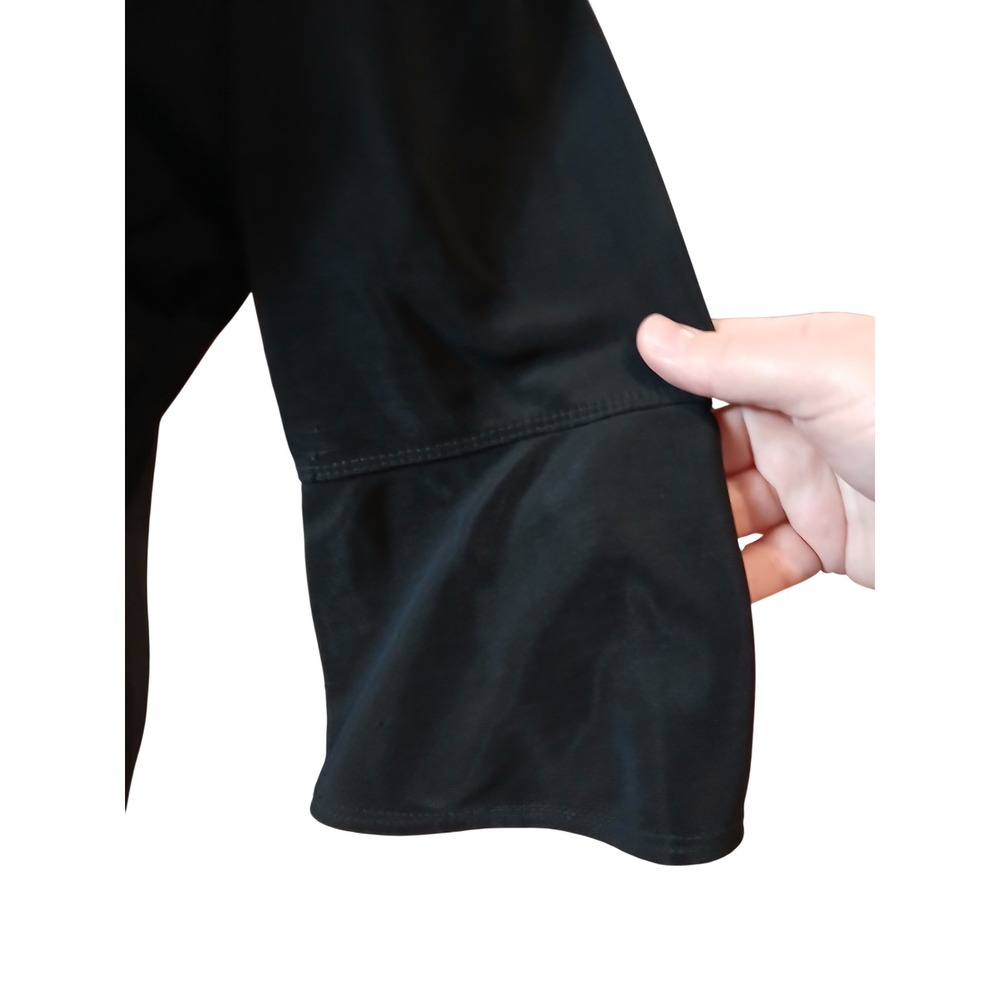 Susan Graver Style Liquod knit Black Embellished Scoop Neck 3/4 Sleeve Top XS - Picture 3 of 12